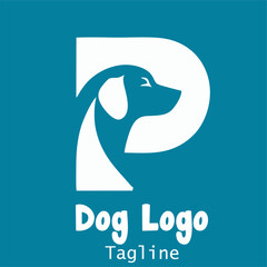 Obraz premium Vector Silhouette of Dog Logo on White Background
