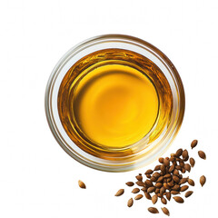 Argan oil bowl with seeds cutout
