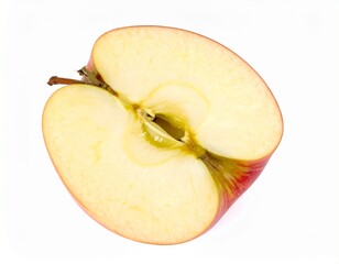 Freshly Cut Apple Slices on Isolated White Background – Crisp and Juicy Detail with Natural Lighting