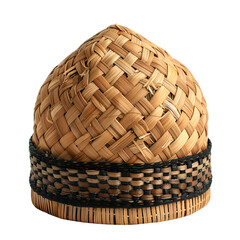 Woven Bamboo Rice Container Traditional Craftwork