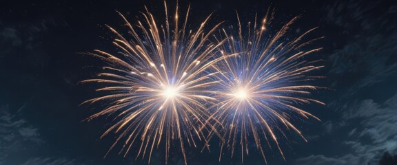 Fototapeta premium Blue firework burst, vibrant sparks against night sky, cosmic, texture