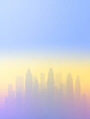 Fototapeta premium Dreamy Cityscape at Dawn A Soft, Pastel City Skyline.