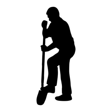 recommend clip art: Silhouette of a Man Shoveling