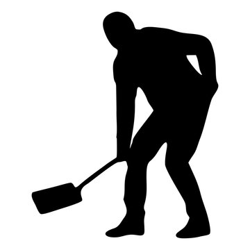 recommend clip art: Silhouette of a Man Shoveling