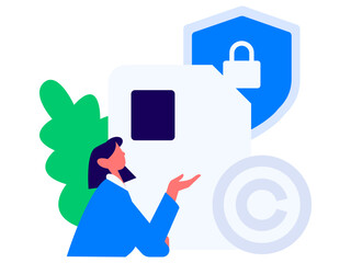 Protect intellectual property flat vector concept operation hand drawn illustration
