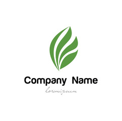 Vector illustration logo green leaf company isolated on white background