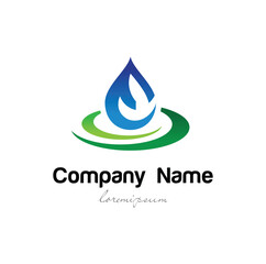 Vector logo minimalist water oil drop isolated in a white background