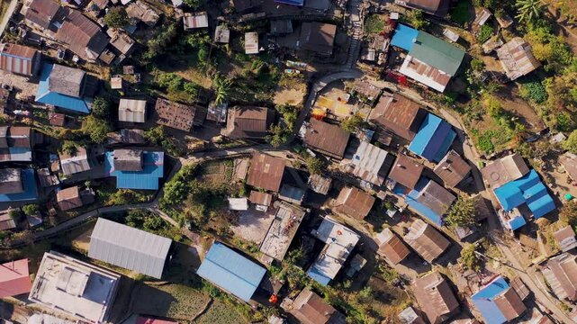 Aerial View of Lamjung Village in Nepal &ndash; Scenic 4K Footage