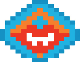 Retro Pixel Art Vector Design in White Background.
