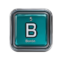 Boron element periodic table icon isolated on transparent background