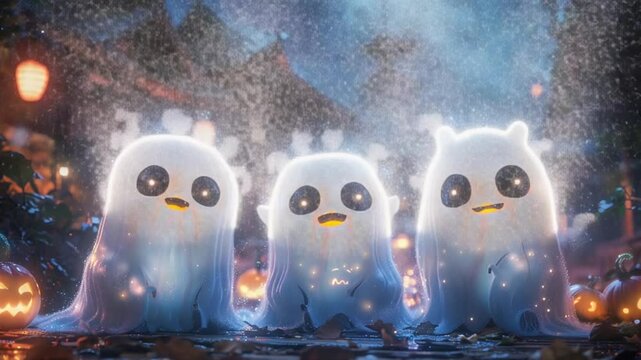 cute hellowen ghost characters
