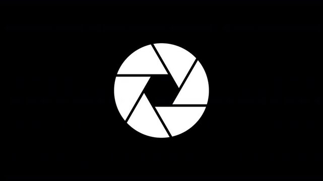 Aperture Blade Lens Icon Loop Animation on Transparent Alpha Channel
