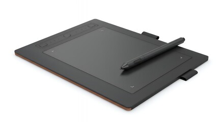 Sleek Graphite Drawing Tablet with Stylus Pen and Stand