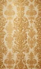 Intricate gold damask pattern on cream background, luxurious vintage feel ,  wallpaper,  pattern