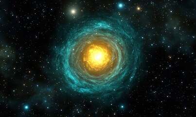 Celestial Nebula swirling cosmic clouds, bright star, deep space background; ideal for science fiction