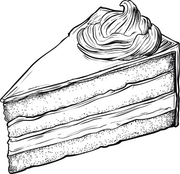 slice cake with cream topping clip art preview