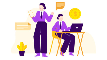 Two people in business attire, suitable for corporate presentations, website banner, blog posts, and social media content.