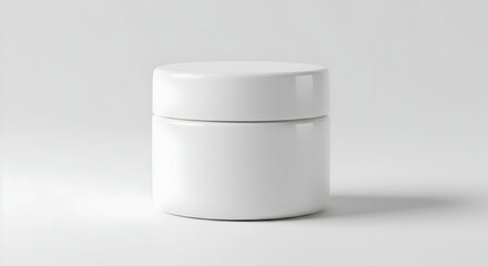 White cosmetic jar mockup