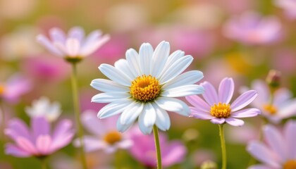 Fototapeta premium Vibrant flower blooming in a sunny field nature photography spring season outdoor view floral beauty