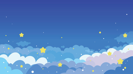 Colorful sky, dream illustration, rainbow fantasy background, banner.