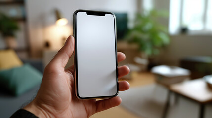 Modern Smartphone Mockup Blank Screen Displaying Endless Mobile App Possibilities