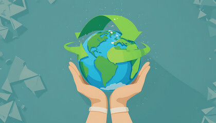 recycling, earth, sustainability, green, environment, globe, planet, vector, flat design, arrows, reduce reuse recycle, conservation, nature, environmental, waste, recycle symbol, eco-friendly, earth 