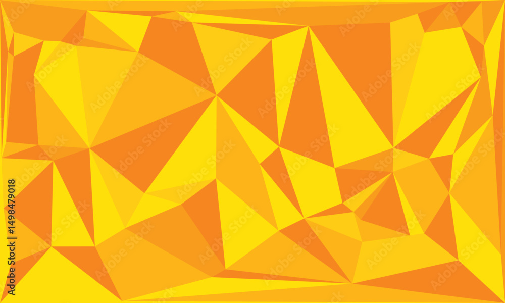 Poster abstract geometric background with polygons yellow to orange color. triangular polygons.