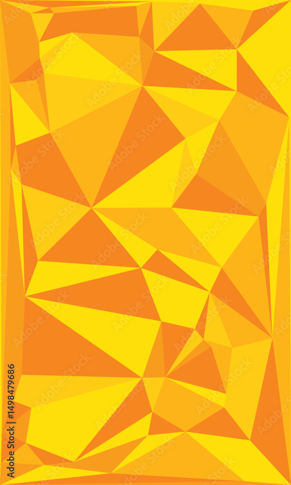 Poster abstract geometric background with polygons yellow to orange color. triangular polygons.