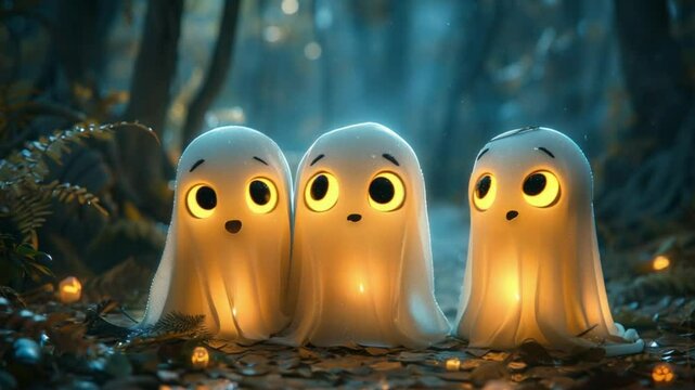 cute hellowen ghost characters