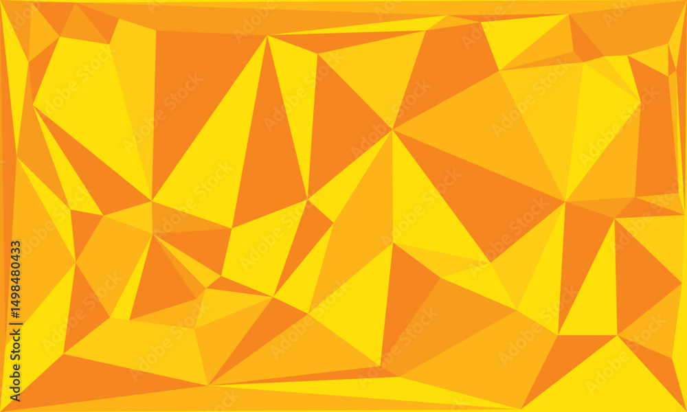 Poster abstract geometric background with polygons yellow to orange color. triangular polygons.