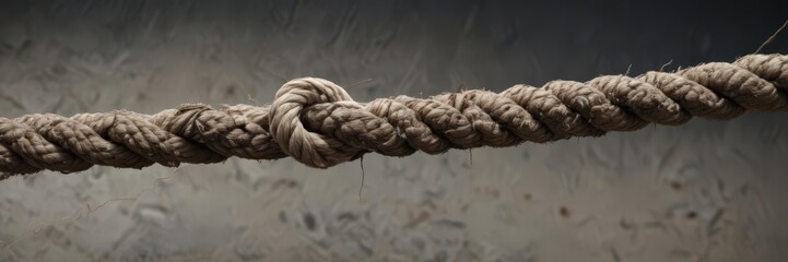 Thin rope nearing snapping point, showing severe wear,  twine,  end