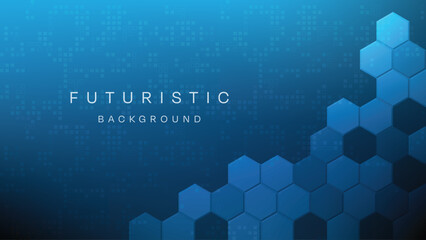 Blue Futuristic Abstract technology background Hi-tech system concept vector illustration
