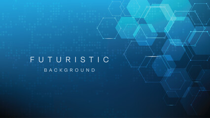 Blue Futuristic Abstract technology background Hi-tech system concept vector illustration