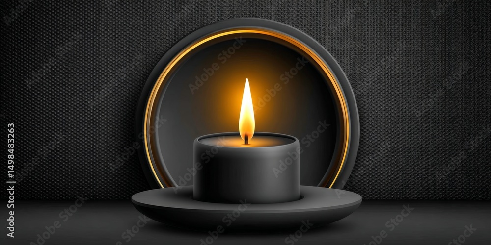 Aufkleber a single lit candle icon in a circle of light symbolizing memory and justice