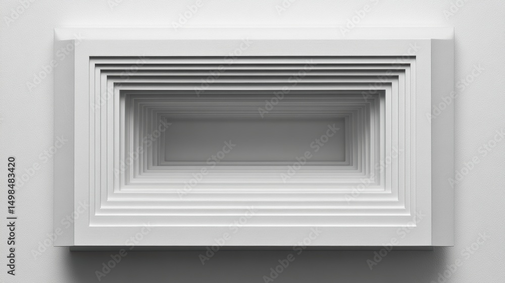 Poster monochromatic abstract wall art depicting a series of receding rectangular shapes for seamless textu