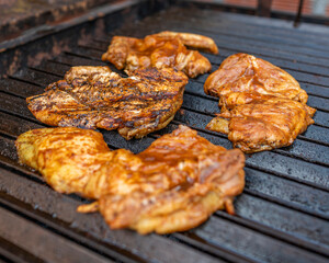 Grilled Chicken on Charcoal BBQ