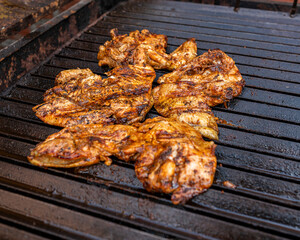 Grilled Chicken on Charcoal BBQ
