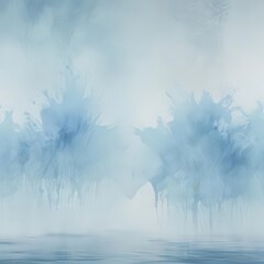 Abstract watercolor backdrop, pale blue hues suggest tranquil water movement ,  canvas, watercolor