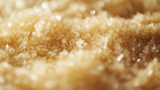 Close up of caramelizing sugar during dessert cooking process Sweetness transformation