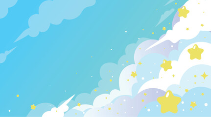 Colorful sky, dream illustration, rainbow fantasy background, banner. © dadan_pm