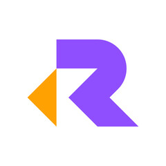 R arrow minimal modern logo design