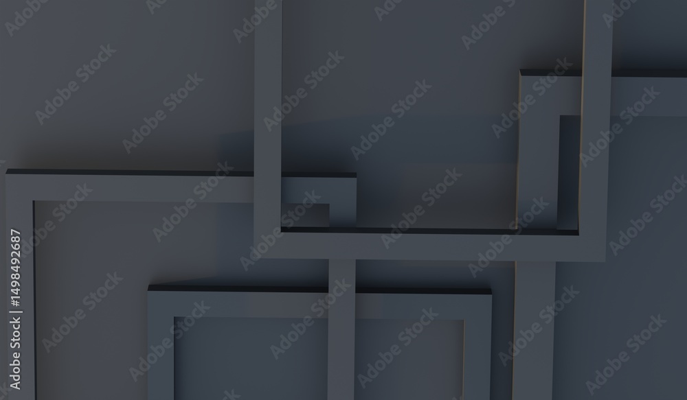 Poster abstract background square frame line simple 3d illustration