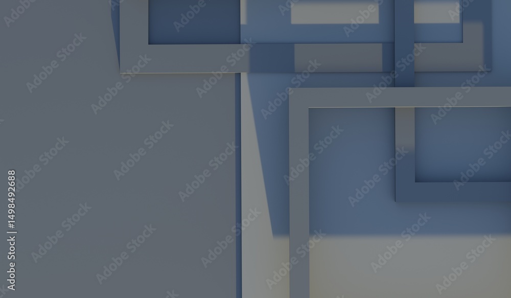 Poster abstract background square frame line simple 3d illustration