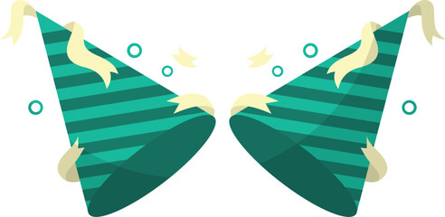 Decoration Birthday Flat Illustration. Colorful Celebration Element Concept Isolated