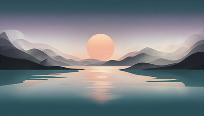 Fototapeta premium Moon in the black valley