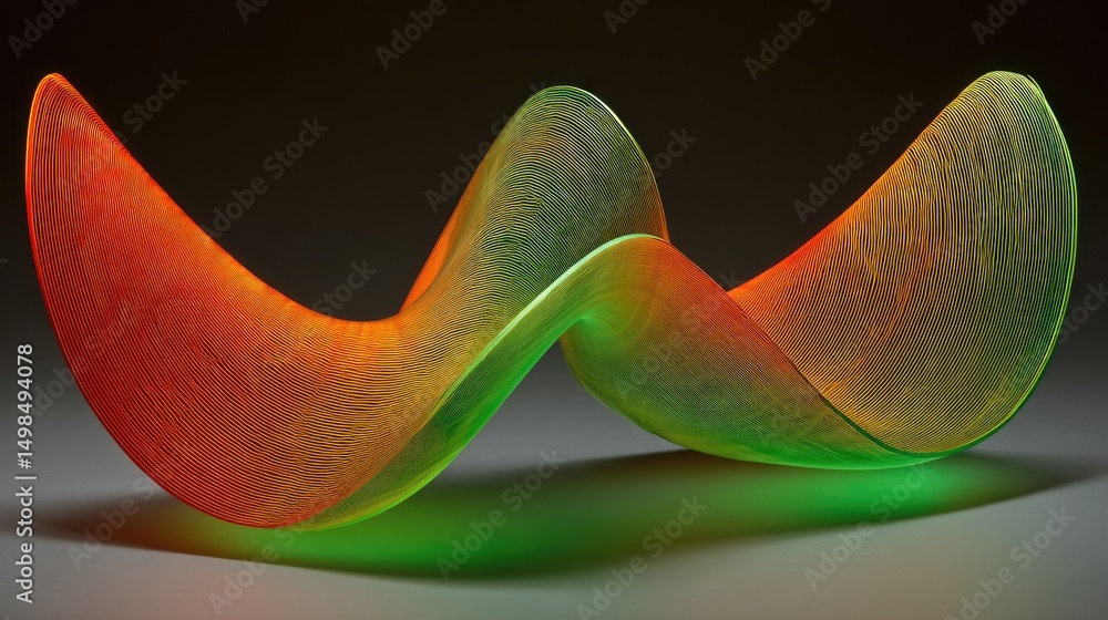 Fototapete abstract waveform art with gradient colored surface