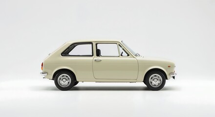 Obraz premium Cream Miniature Classic Car Model Exquisite Detail and Retro Charm