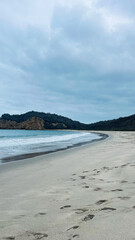 Moody landscape portrait of beauty of Los Frailes Beach in untouched nature of Machalilla National Park in Ecuador.