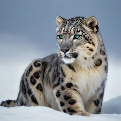 Obraz premium portrait of a noble snow leopard 