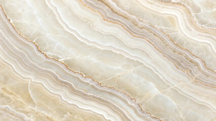 Obraz premium Elegant Cream Onyx Surface Pattern. A close-up shot captures the captivating allure of polished onyx, revealing intricate patterns and subtle color variations,